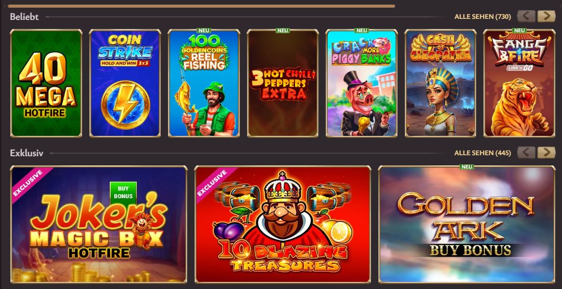 Casinospiele bei Bwin